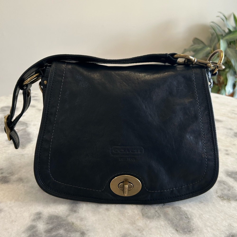 Coach 65th Anniversary Vachetta Black Saddle Bag - Picture 2 of 13